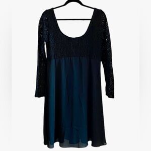 vintage 90s black lace and sheer overlay babydoll dress